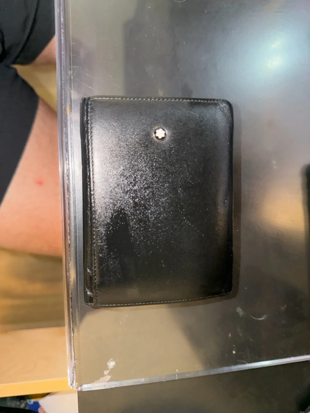 Montblanc Black Leather Money Clip Wallet